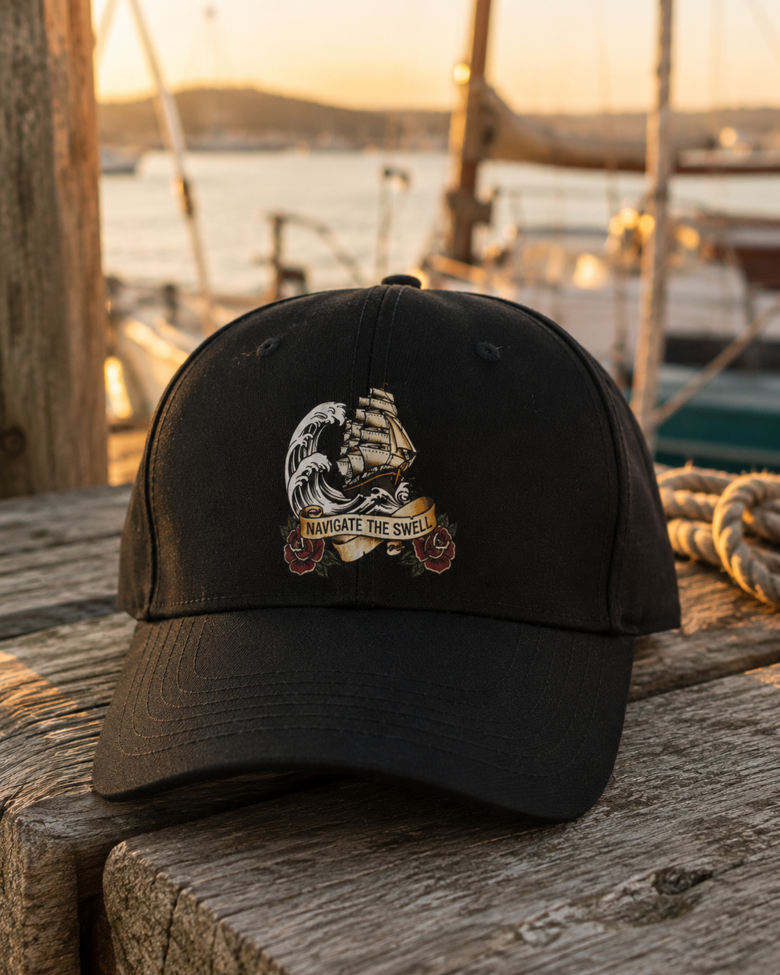 Navigate the Swell Clipper Ship Baseball Cap
