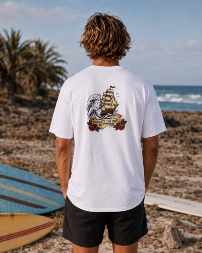 Navigate the Swell Classic Tee — White