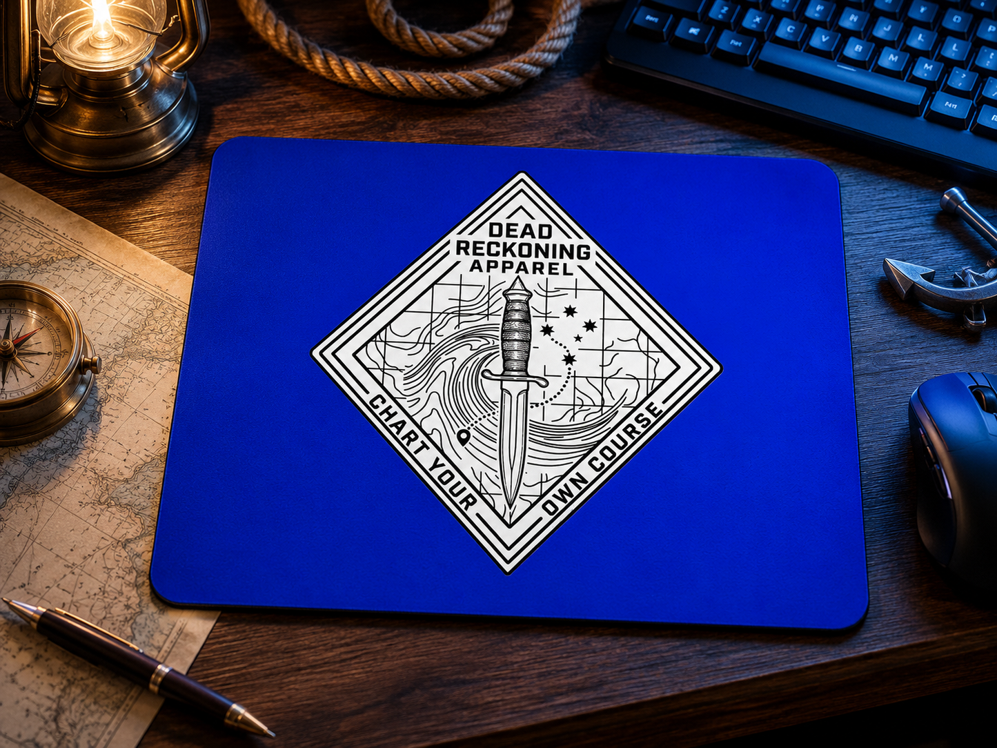 Dead Reckoning Logo (Blue) Mouse Pad