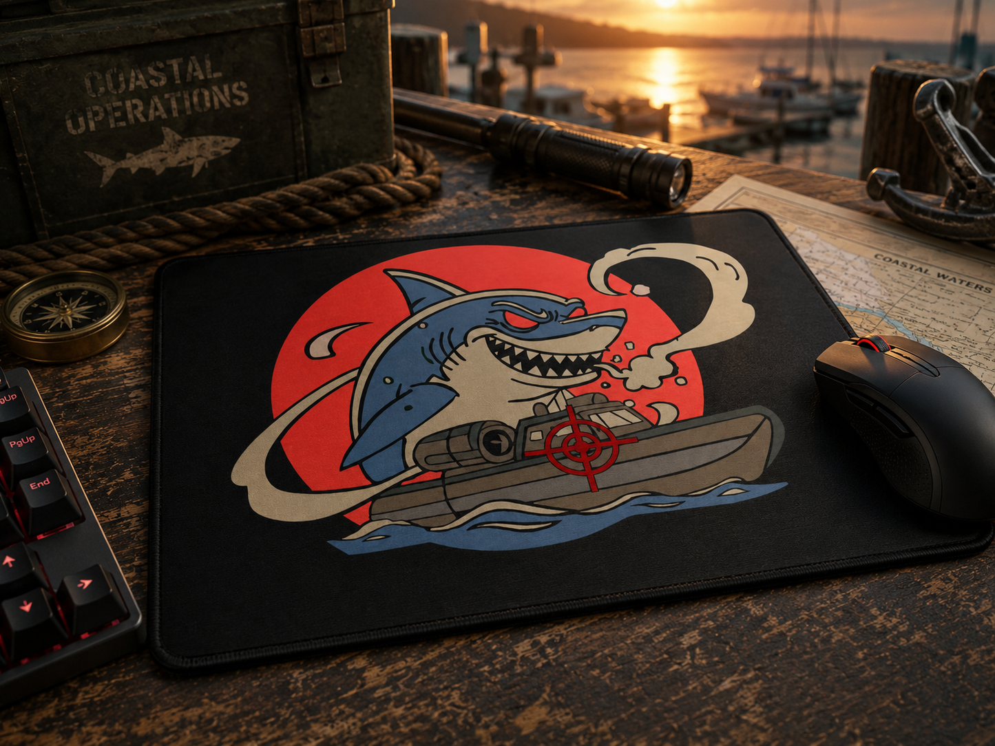 Cocaine Shark Mouse Pad