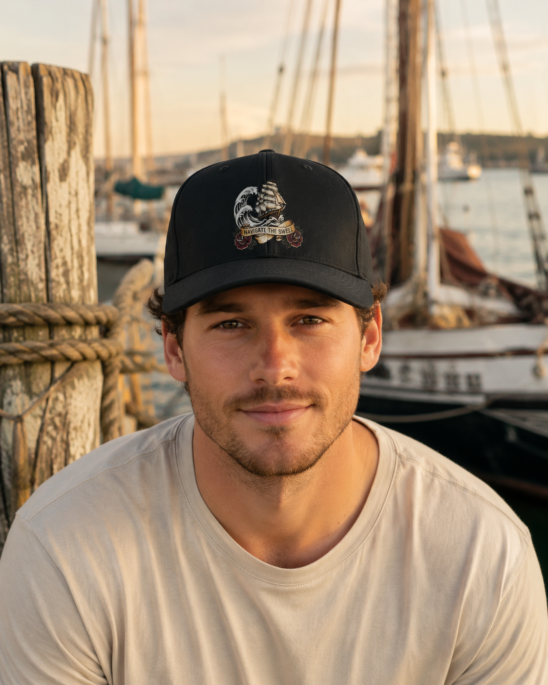 Navigate the Swell Clipper Ship Baseball Cap