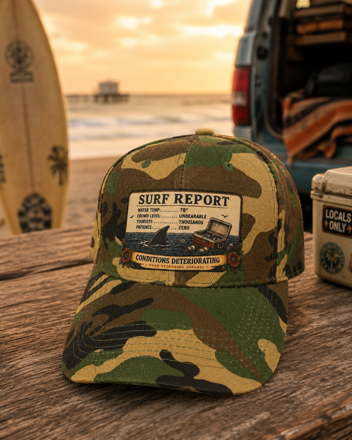 Surf Report Camo Baseball Cap