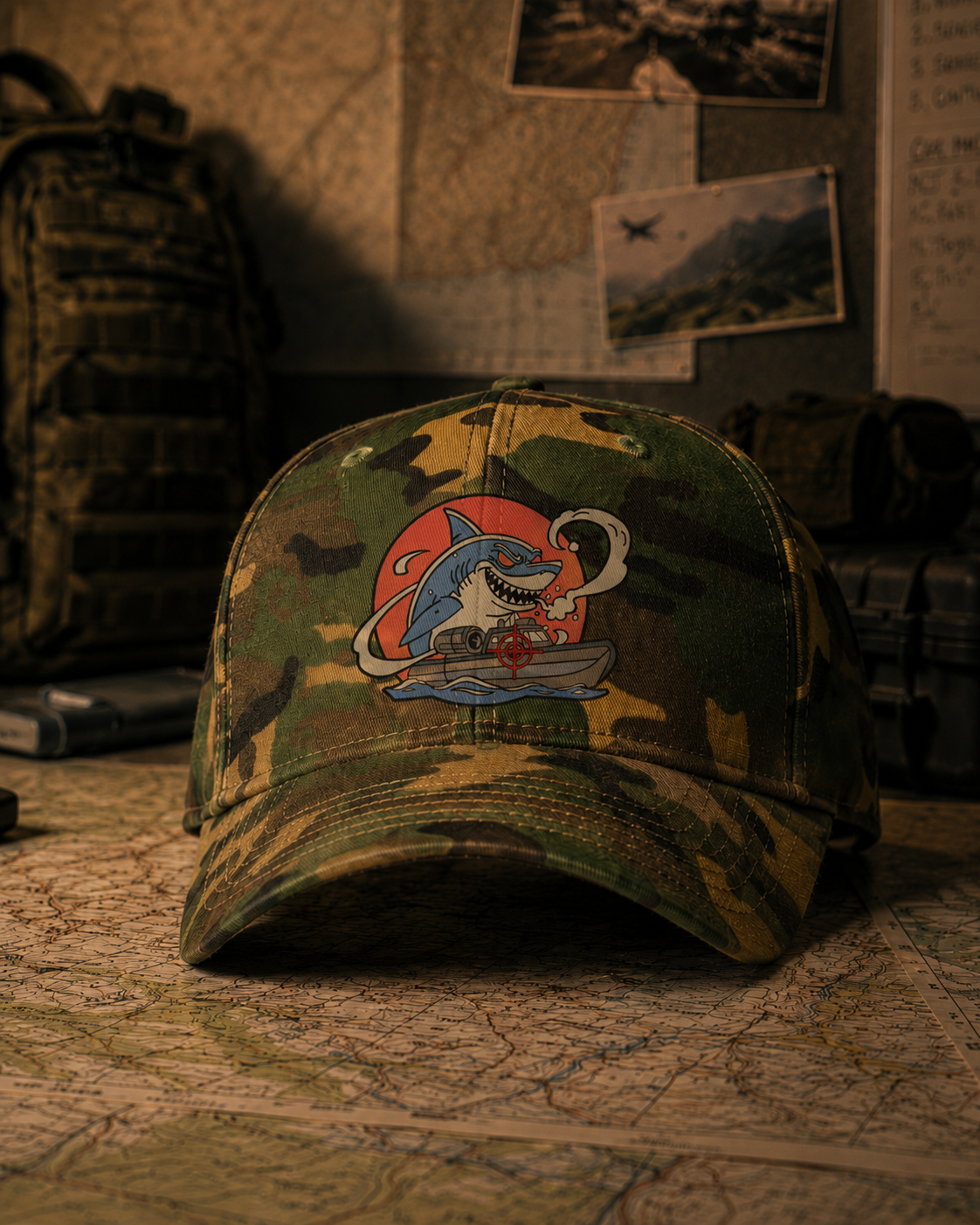 Cocaine Shark Camo Baseball Cap