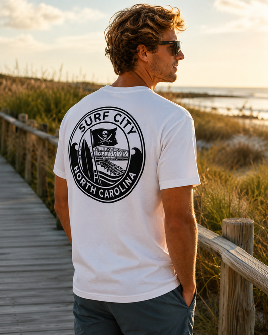 Surf City OG Men’s Premium Pocket Tee — White