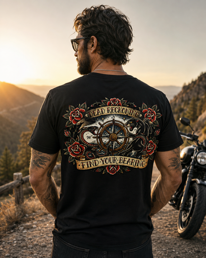 Find Your Bearing Men’s Premium Pocket Tee — Black