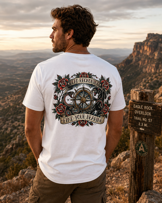 Find Your Bearing Men’s Premium Pocket Tee — White