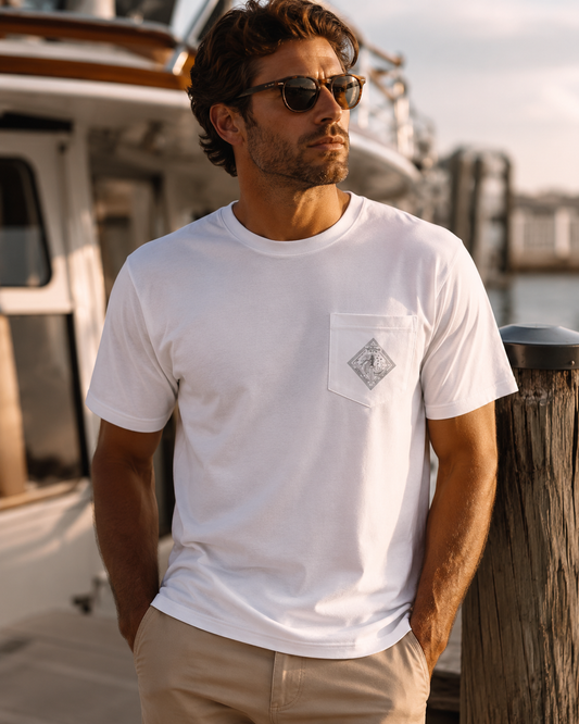 Team Onshore Men’s Premium Pocket Tee — White