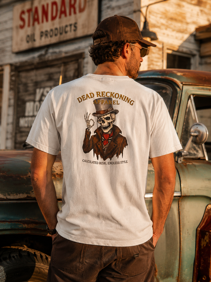 Calculated Risk Men’s Premium Pocket Tee — White