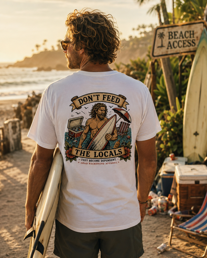 Don’t Feed the Locals Men’s Premium Pocket Tee — White
