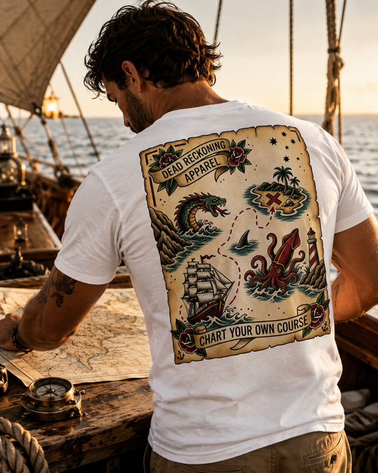 Chart Your Own Course Men’s Premium Pocket Tee — White