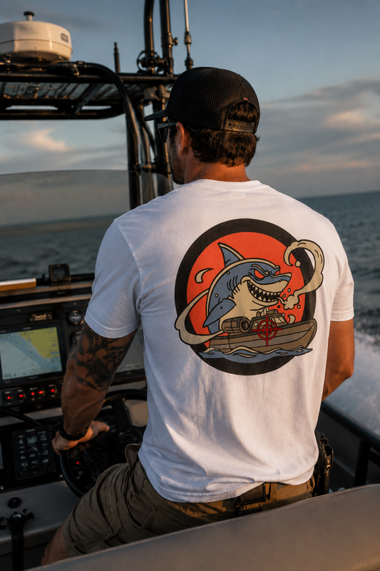 Cocaine Shark Men’s Premium Pocket Tee — White