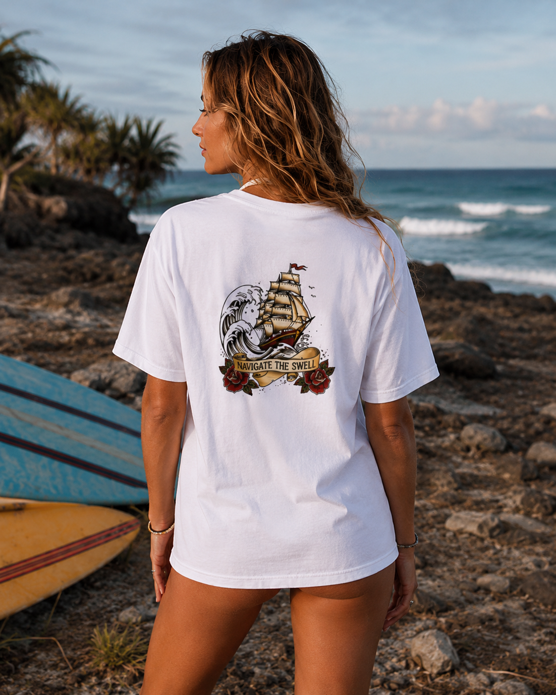 Navigate the Swell Classic Tee — White
