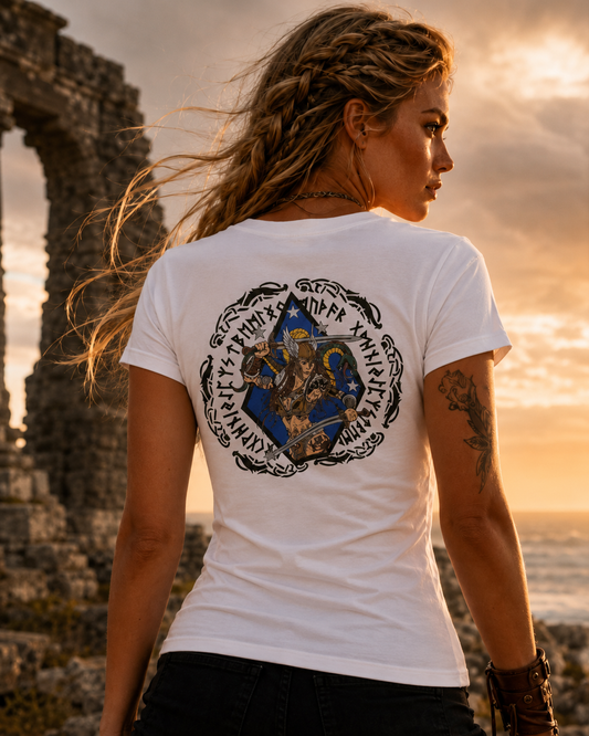 Valhalla Rune Women’s Premium Lifestyle Tee — White