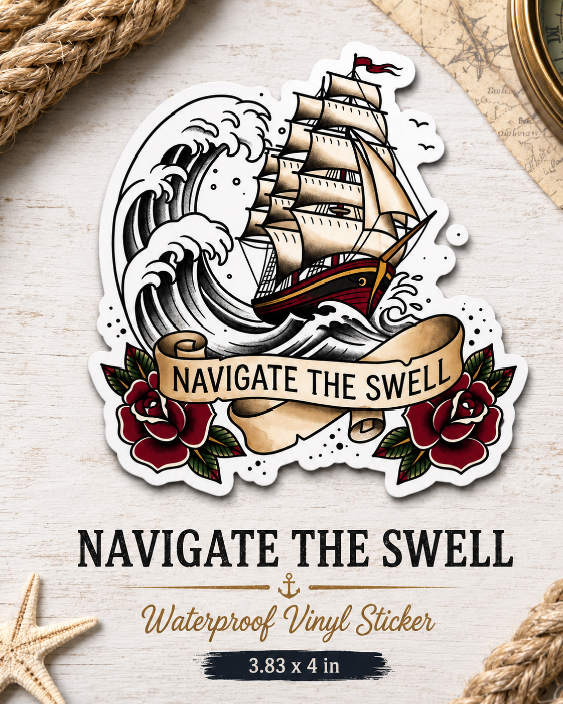 Navigate the Swell Sticker
