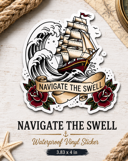 Navigate the Swell Sticker