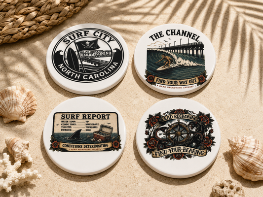 Dead Reckoning Coaster Set Circle — 4 Pack